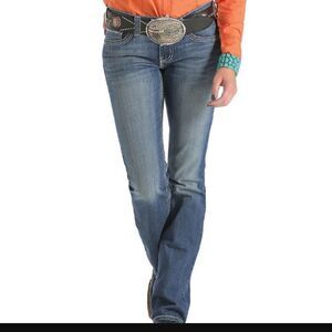 Y2K Cruel Girl Medium Wash Distressed Slim Bootcut Jeans 11 Long Western Cowgirl